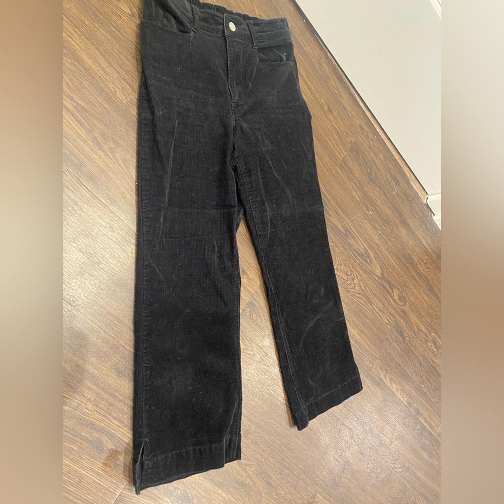Cropped corduroy wide leg pants